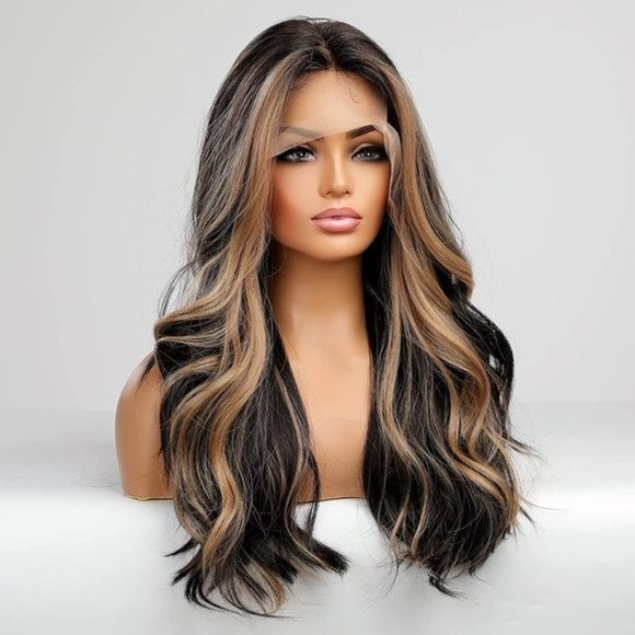 Black with Highlight Lace Wig - Picture 2 of 3